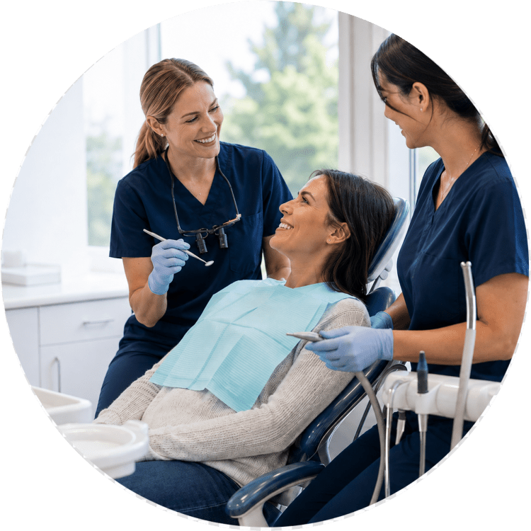 Dentist providing general dentistry care to a patient